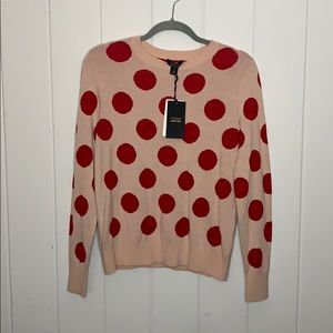 Halogen x Atlantic Pacific Pink Polka Dot Sweater